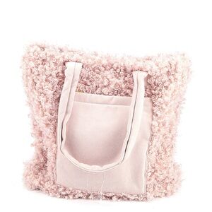 Pink Faux Poodle Fur Laptop Bag